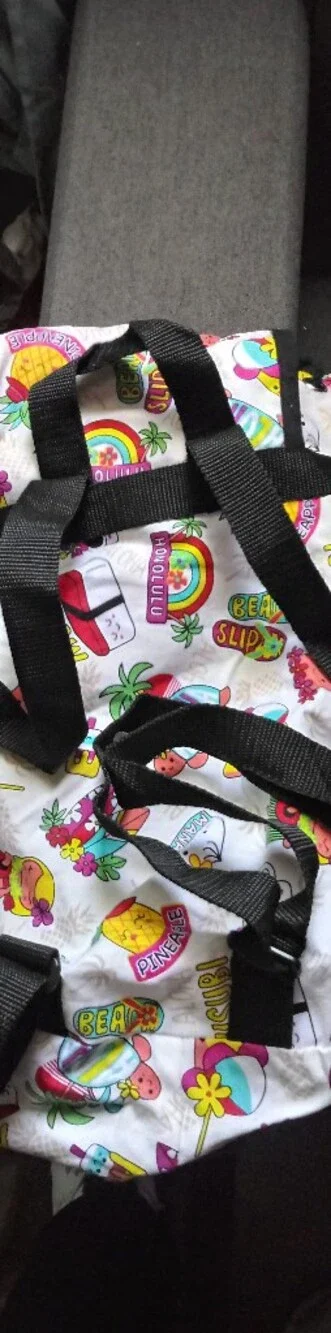 Nani Island Made In Hawaii White Tropical Print Backpack